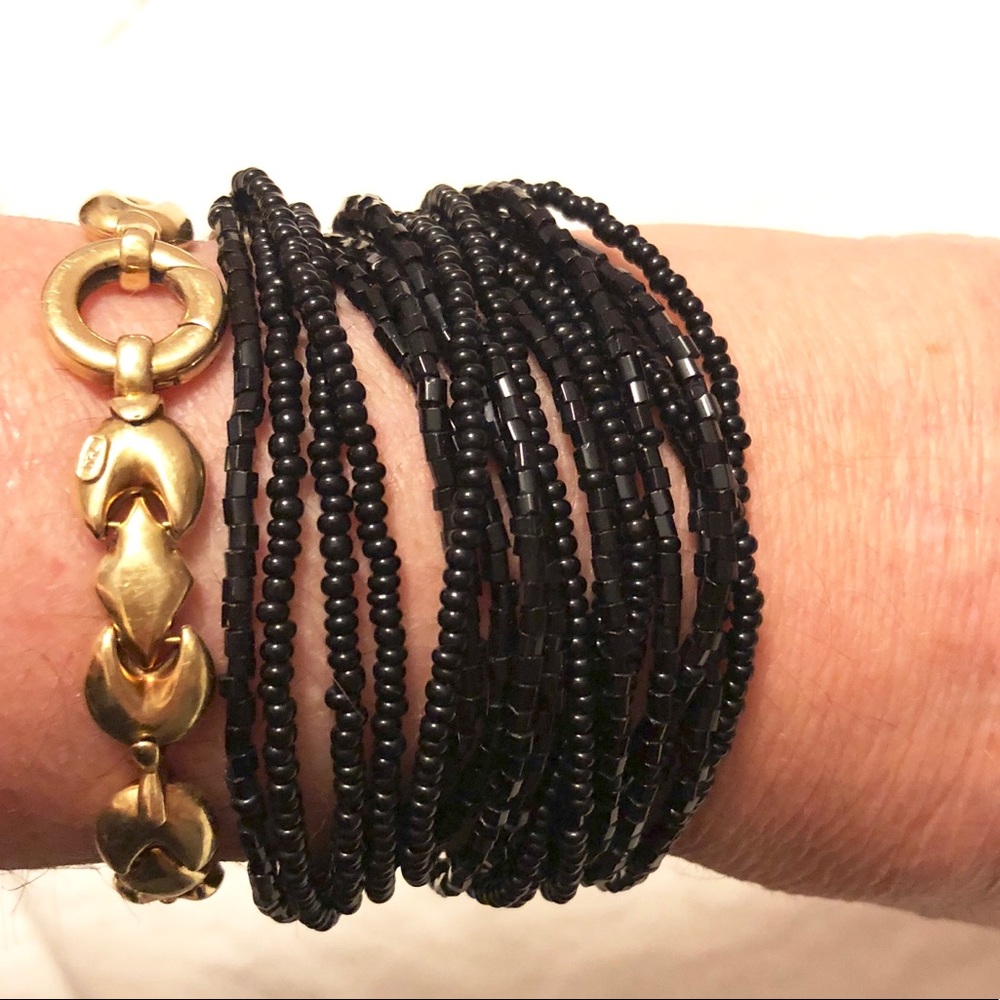 Stunning crystals bugles and beads bracelet